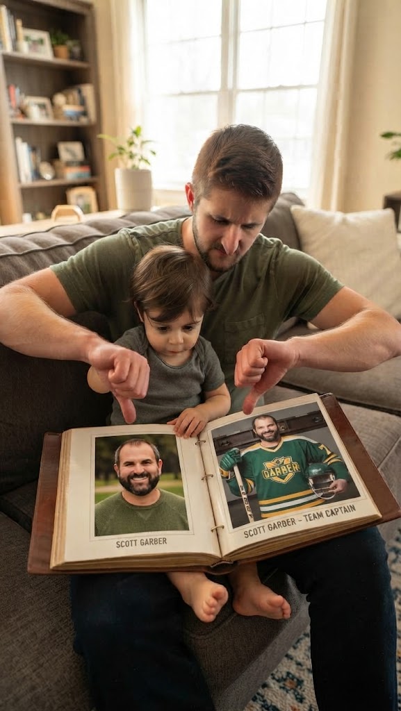 Family album night. Two reviews of Uncle Scott's team-captain years. Both the same.