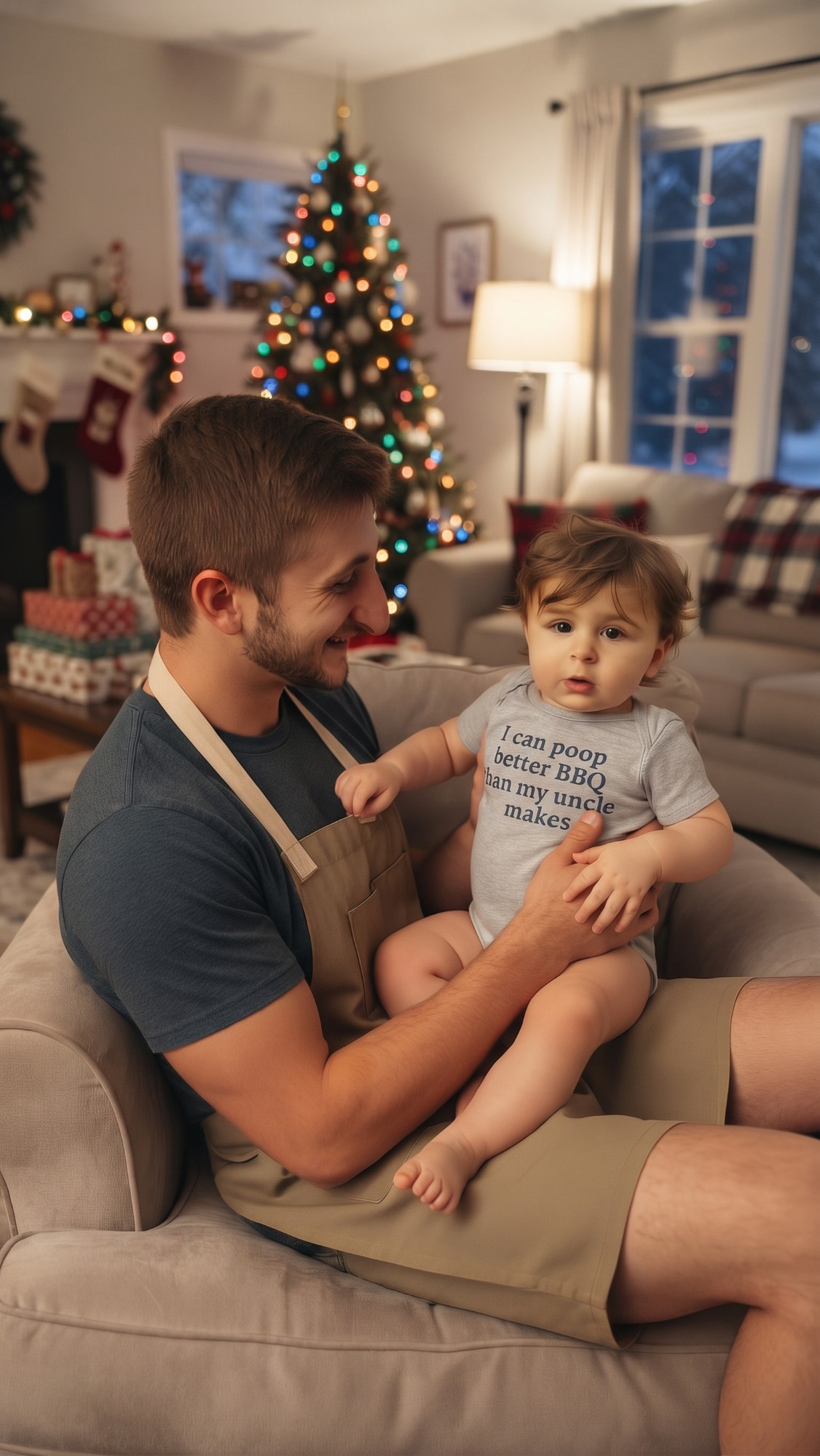 Christmas, 2025 (the other onesie). A franchise-partner gift, allegedly. Jeremy screened it. Jeremy approved it. Jeremy will not say which partner.